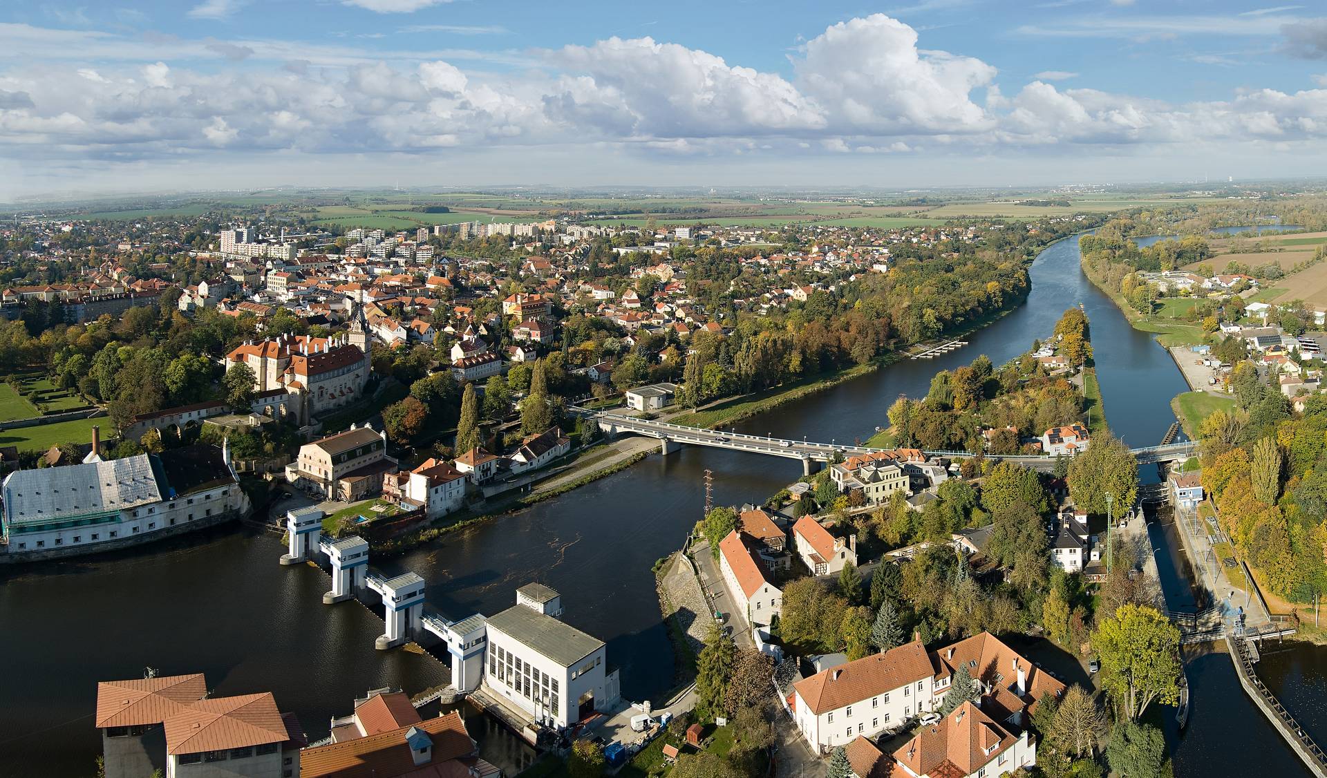 Letecká fotografie elektrárny
