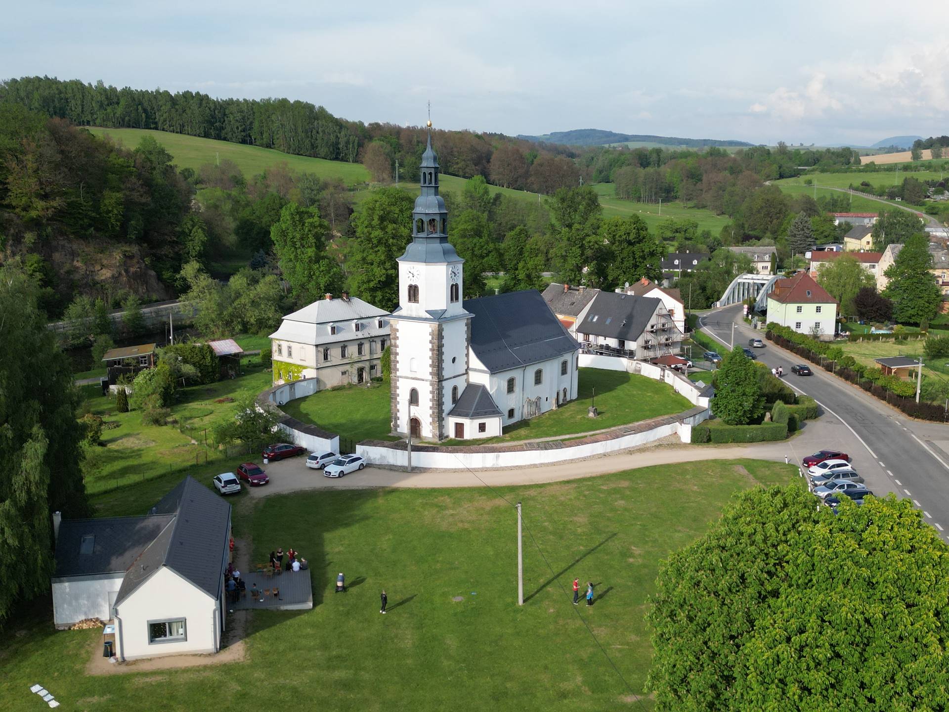 Letecká fotografie kostela